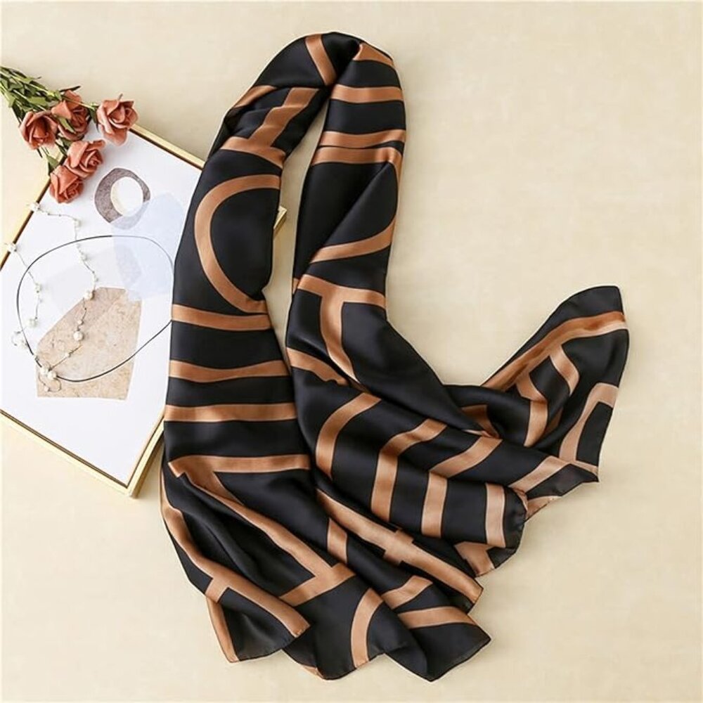 Brown Satin Scarf 70" x 35"